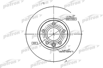 Тормозной диск PATRON PBD2810 для VW TRANSPORTER