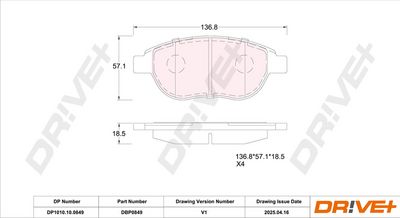 BREMSBELAGSATZ SCHEIBENBREMSE DR!VE+ DP1010100849 6