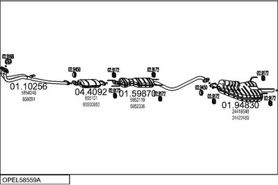 SISTEM DE ESAPAMENT MTS OPEL58559A005120