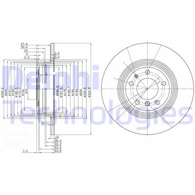 DELPHI BG2671 Тормозные диски  для BMW 7 (E38) 730 i, iL