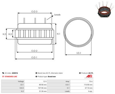 Vorschau Stator, Generator Ansicht 2