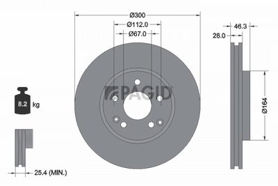 Tarcza hamulcowa PAGID 54060NHC