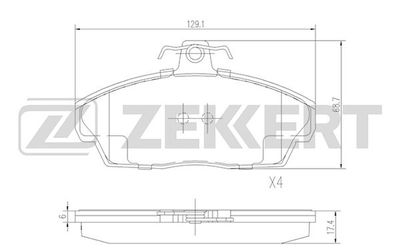Комплект тормозных колодок, дисковый тормоз ZEKKERT BS-2386 для GAZ VOLGA
