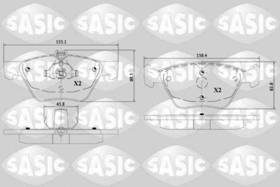 Комплект тормозных колодок, дисковый тормоз SASIC 6216149 для CHRYSLER CROSSFIRE