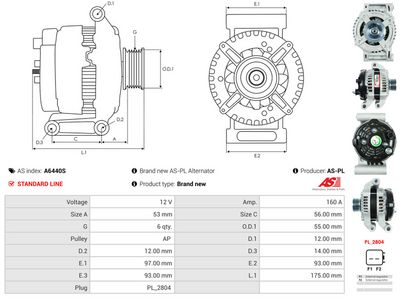 GENERATOR / ALTERNATOR AS-PL A6440S 4