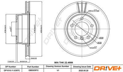 BREMSSCHEIBE DR!VE+ DBD0397C 2