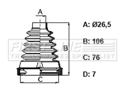 Bellow, drive shaft FIRST LINE FCB6397