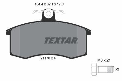 Комплект тормозных колодок, дисковый тормоз TEXTAR 2117002 для LADA KALINA
