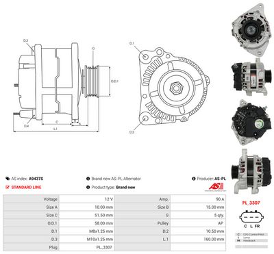 Alternátor AS-PL A9437S