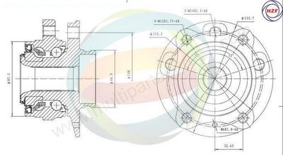 Multiparts 70-150040 Подшипник ступицы  для VOLVO XC90 (Вольво Xк90)