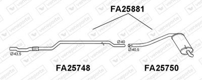 VENEPORTE FA25881 Глушитель выхлопных газов  для FIAT PANDA (169_) 1.2 4x4 (169.AXB2A)