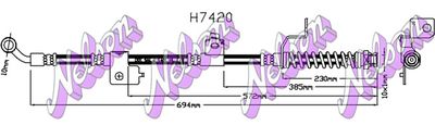 KAWE H7420 Тормозной шланг  для KIA OPIRUS (Киа Опирус)