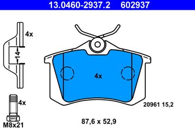 Brake Pad Set, disc brake 13.0460-2937.2