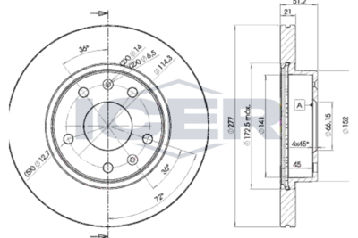 спирачен диск ICER 78BD1010-2