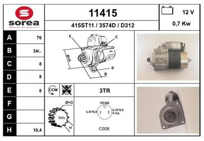 EAI Startmotor / Starter (11415)