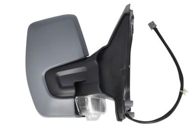 Zijspiegel Rechts (elektrisch, in reliëf, met verwarming, assistent rijstrookverandering, under-coated, elektrisch opklapbaar, met indicator, wy5w gloeilamp) past: FORD TRANSIT / TOURNEO CUSTOM 07.17-