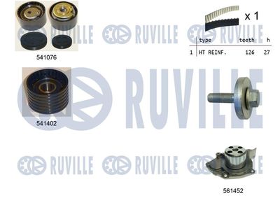 Водяной насос + комплект зубчатого ремня RUVILLE 5502781 для RENAULT VEL