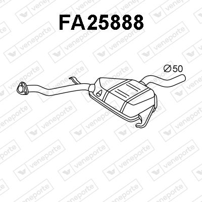 Предглушитель выхлопных газов VENEPORTE FA25888 для FIAT TEMPRA