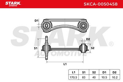 носач, окачване на колелата STARK SKCA-0050458