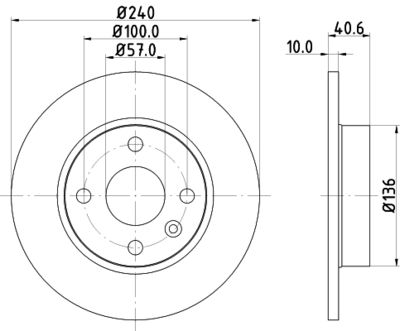 Тормозной диск HELLA 8DD 355 108-251 для OPEL TIGRA