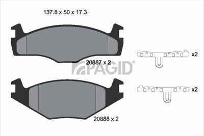 Sada brzdových destiček, kotoučová brzda PAGID T0388N