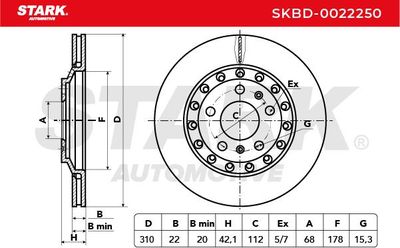 спирачен диск STARK SKBD-0022250