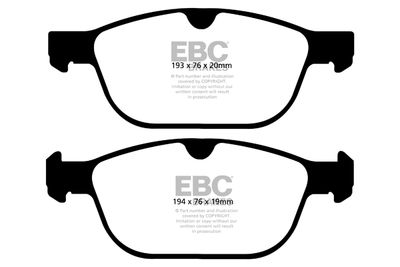 комплект спирачно феродо, дискови спирачки EBC Brakes DP42018R