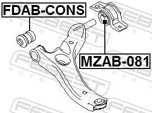 Mounting, control/trailing arm FDAB-CONS