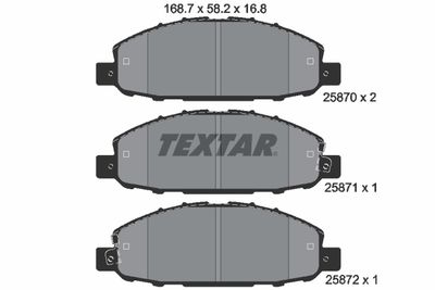Комплект тормозных колодок, дисковый тормоз TEXTAR 2587001 для NISSAN CARAVAN