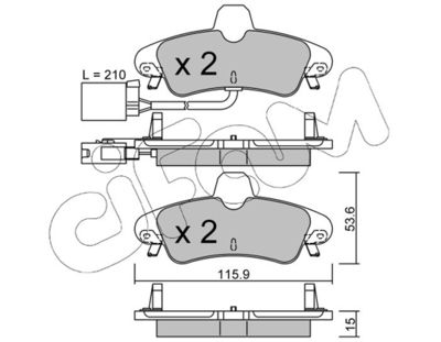CIFAM 822-143-2 Тормозные колодки и сигнализаторы  для FORD MONDEO II седан (BFP) 1.8 TD