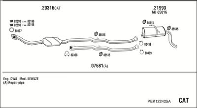 Układ wydechowy WALKER PEK122425A