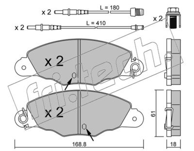 Zestaw klocków hamulcowych, hamulce tarczowe FRI.TECH. 343.0