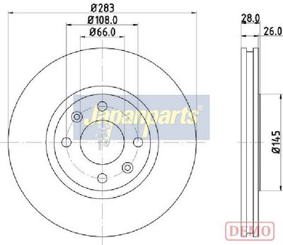спирачен диск JAPANPARTS DI-0627C