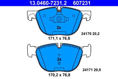 Brake Pad Set, disc brake 13.0460-7231.2