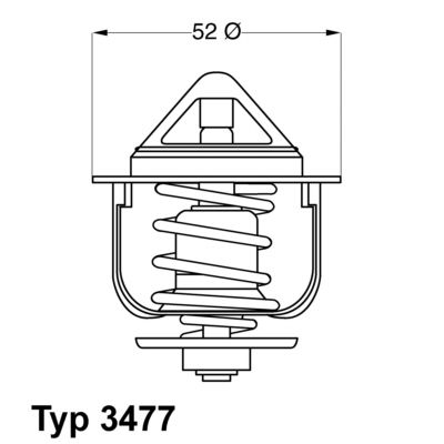 Термостат, охлаждающая жидкость BorgWarner (Wahler) 3477.88D для VW TARO
