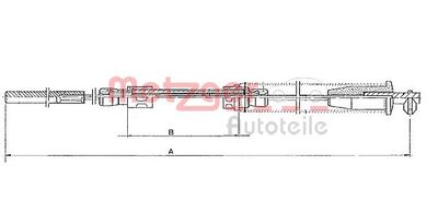 Тросик, cтояночный тормоз METZGER 1251.10 для FIAT UNO