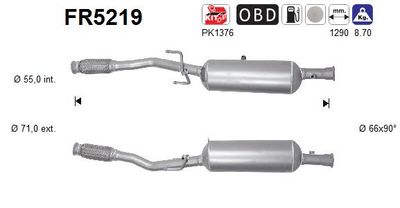 Filtr sadzy / filtr cząstek stałych, układ wydechowy AS FR5219