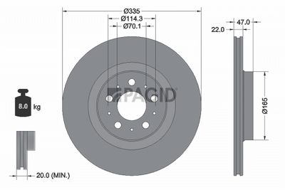 спирачен диск PAGID 56520NC