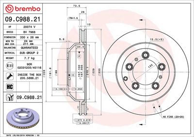 DISC FRANA BREMBO 09C98821 1