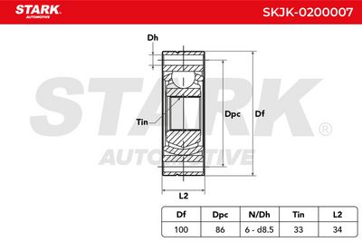 каре комплект, полуоска STARK SKJK-0200007