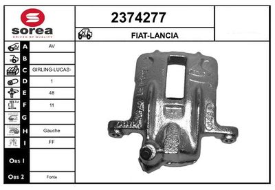 EAI 2374277 Тормозной суппорт  для FIAT TEMPRA (Фиат Темпра)
