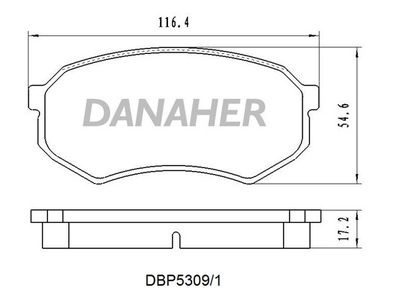Комплект тормозных колодок, дисковый тормоз DANAHER DBP5309/1 для MAZDA 929