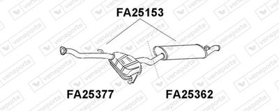 Средний глушитель выхлопных газов VENEPORTE FA25377 для FIAT TIPO