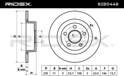 спирачен диск RIDEX 82B0448