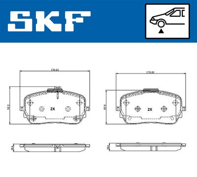 Sada brzdových destiček, kotoučová brzda SKF VKBP 81378