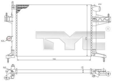 TYC 725-0033 Радиатор охлаждения двигателя  для OPEL TIGRA (Опель Тигра)