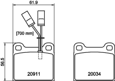 Комплект тормозных колодок, дисковый тормоз MINTEX MDB1274 для ALFA ROMEO 75