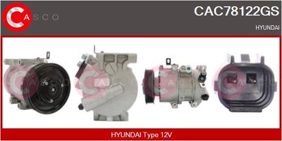 CASCO CAC78122GS Компрессор кондиционера  для HYUNDAI TUCSON (TL, TLE) 1.6 GDi