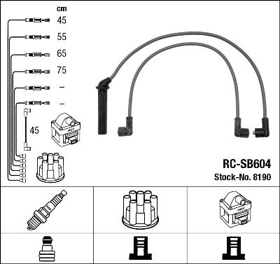 Комплект проводов зажигания NGK 8190 для SAAB 99