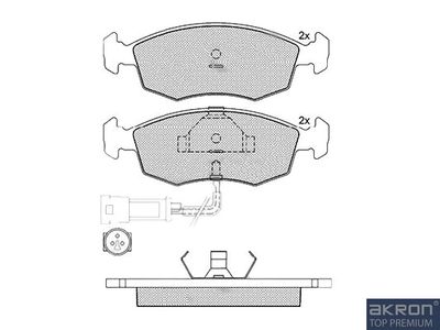 Комплект тормозных колодок, дисковый тормоз AKRON-MALÒ 1050521 для FORD SCORPIO
